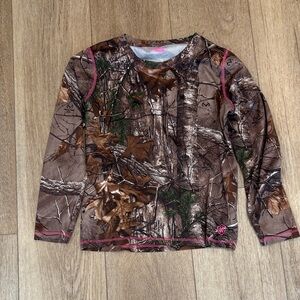 Camo Long Sleeve Shirt with Pink Accents